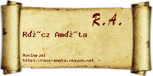 Rácz Amáta névjegykártya